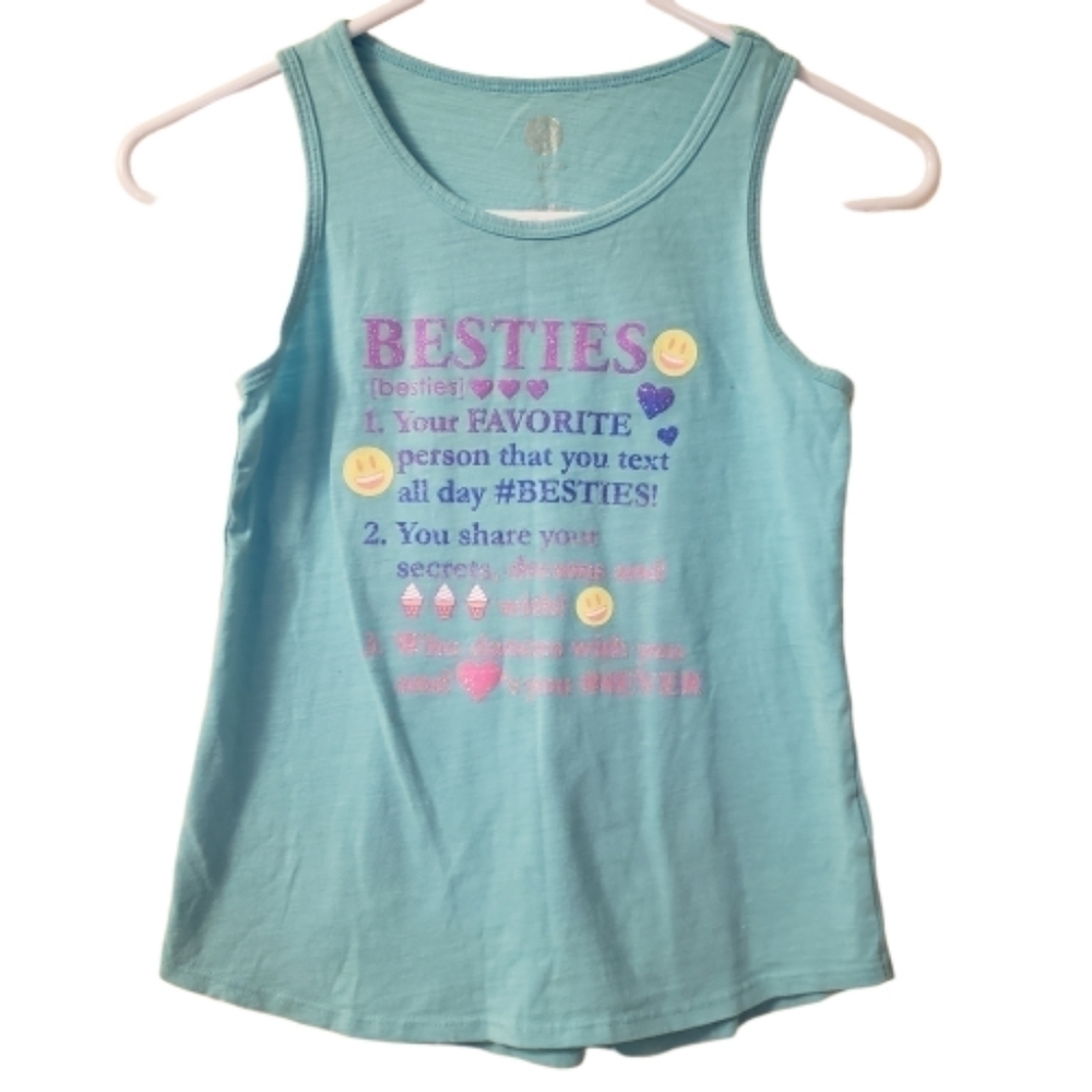 SO Besties Definition Teal Girls Graphic Tank Top